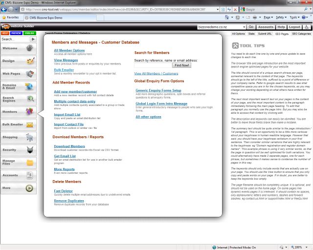 Stock options database